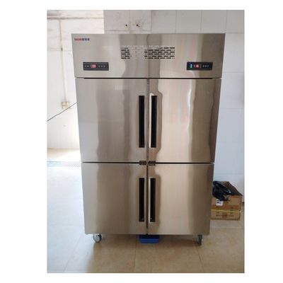 Temperature Controlled 4-Door Stainless Steel Upright Fridge Kitchen Equipment