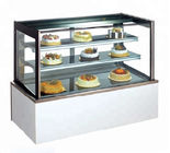 1500mm Two Layers Refrigerated Cake Display Case Overall Support For Glass And Shelf